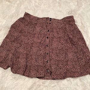 NWT UO Button Down Leopard Print Skirt Size L